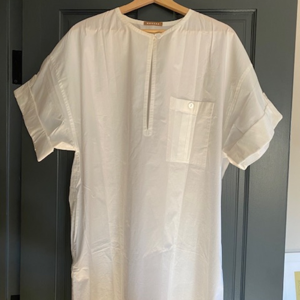 White Cotton Nehere Doyet Dress Kaftan Size 36